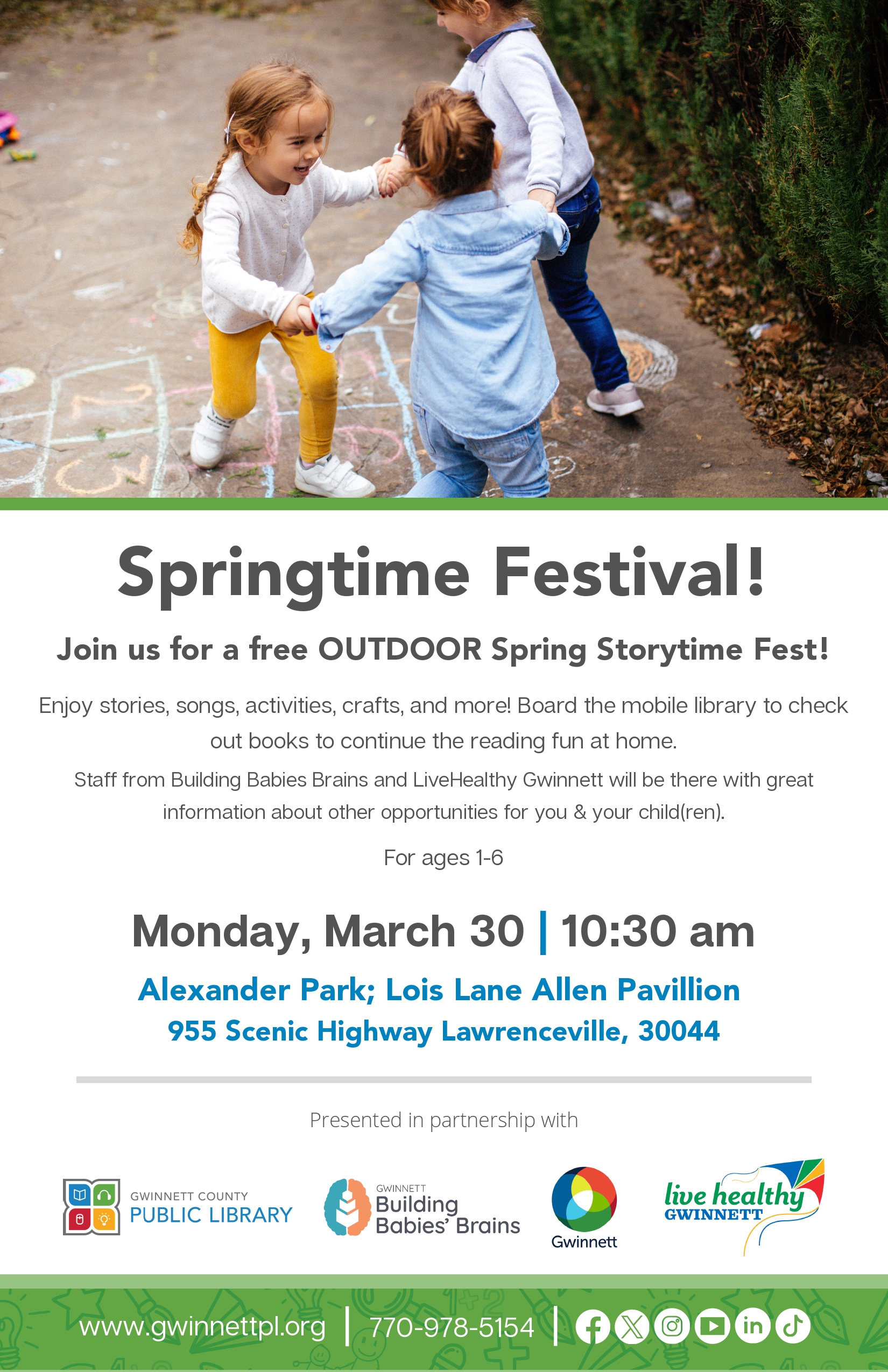 Early Learning | Preschool Springtime Festival! @Alexander Park (off Scenic HWY)